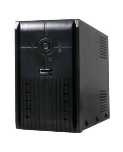 Powercool 650VA Smart UPS, 390W, LED Display, 2x UK Plug, 2x RJ45, USB