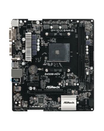 Asrock B450M-HDV R.40, AMD B450, AM4, Micro ATX, 2 DDR4, VGA, DVI, HDMI, M.2